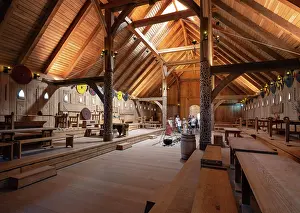 Roskilde: Reception hall, Viking King's Hall, Lejre Land of Legends