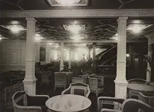 Accommodations: Reception room in the RMS Olympic, the first