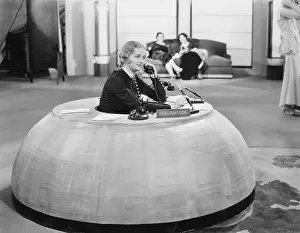 Secretarial: A receptionist at an unusual reception desk