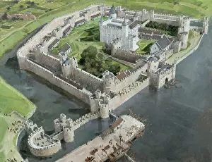 1320: Reconstructed view of the Tower of London, 1320