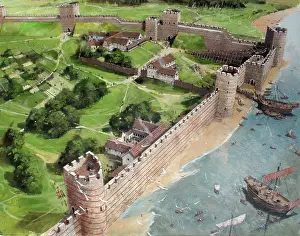 South East: Reconstructed view, Tower of London, AD 400