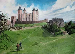 Reconstructed view, Tower of London, c1100