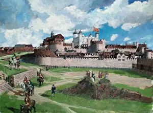 Reconstructed view, Tower of London, c1700