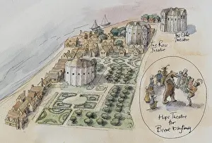 Beere: Reconstruction drawing showing an oblique view