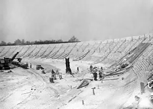 Scaffolding: Reconstruction of the new Avus north curve in Berlin, 1936