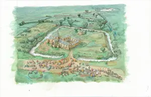 Dobie: Reconstruction showing an oblique view of Latton Priory