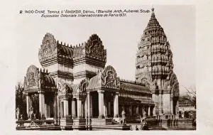 Cambodian: Detail of reconstruction of Temple of Angkor Wat, Cambodia