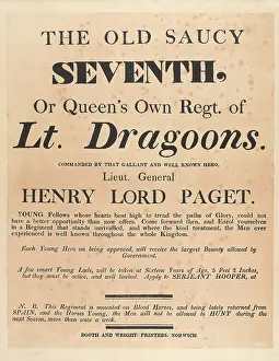Shipwrecked: Recruiting poster for the 7th Regiment of Light Dragoons