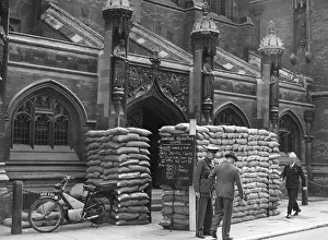 Sandbags: Recruitment office in Cambridge, 1939