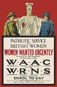 Enrol: Recruitment poster for the WAAC and WRNS