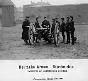 Barrack: Recruits drilling, 1902