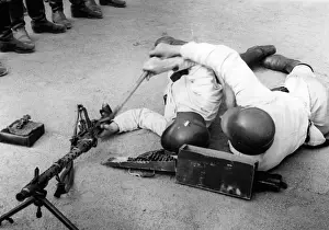 Ammo: Recruits during an exercise with MG 13 gun, 1940