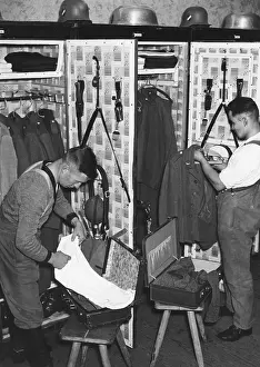 Closet: Recruits of the Luftwaffe pack their bags, 1935
