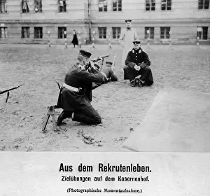 Barrack: Recruits at target exercises, 1910