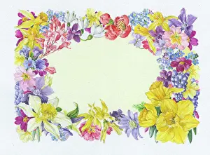 Bordewich: Rectangular Spring Flower Border