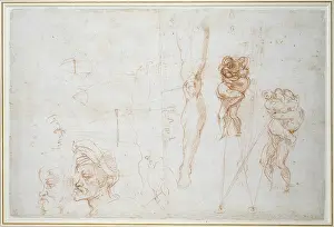 Recto: Recto: Hercules and Antaeus fighting and other Studies