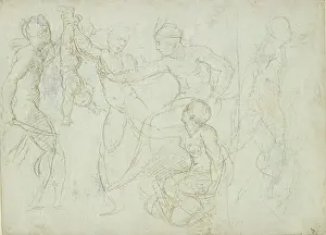 Metalpoint: Recto: Judgement of Solomon - Verso: Sketches of Strapwork