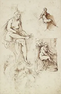 Bathsheba: Recto: Studies for a Bathsheba, a Holy Family, etc