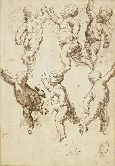 The Ashmolean Museum: Recto: studies of Putti; verso: eight compositional sketches