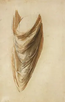 Heightening: Recto: Study of Drapery for a standing Figure