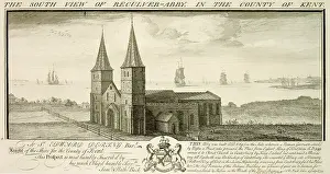 Reculver: Reculver Church engraving