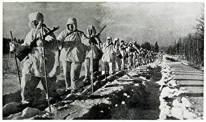 Skis: Red Army fights back in Caucasus Mountains, WW2