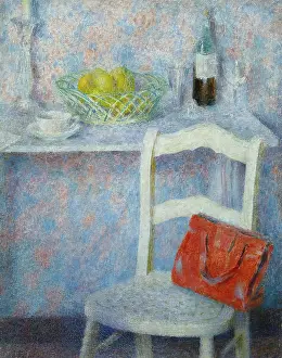 Procter: The Red Bag ' red bag on a white chair
