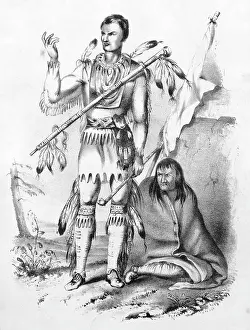 Winnebago: Red-Bird, a Winnebago. lithograph by George ?