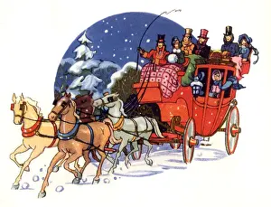 Illustrati: Red Carriage in Snow