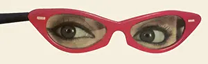 Eyeliner: Red Catseye Sunglasses