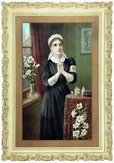Lilies: Red Cross nurse praying