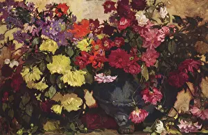 Brangwyn: Red Dahlias, by Frank Brangwyn