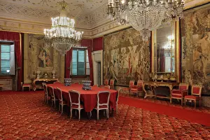 Remodelling: Red Dining Room, Villa La Petraia, Florence, Tuscany, Italy