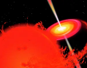 Orbit: A red giant star orbiting a black hole
