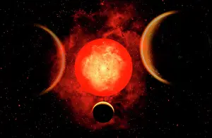Luminous: A red giant star, planetary star system