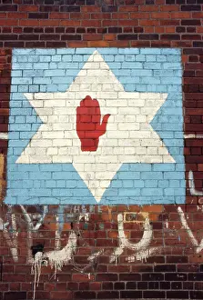 Loyalist: Red hand graffiti on a wall, Northern Ireland