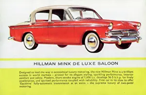 Motorcar: A Red Hillman Minx Deluxe saloon