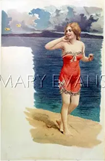 C1912: RED LACY SWIMWEAR C.1912