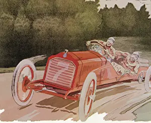 Montaut: Two in Red Racing Car