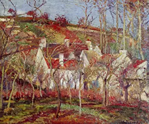 Pointillism: The Red Roofs, by Camille Pissarro