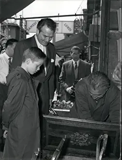 Skelton: Red Skelton, American entertainer, and son Richard, Paris