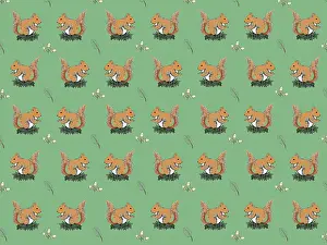 Tess Hines Designs: Red squirrels repeating pattern