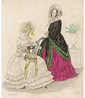 Flounce: Red or White Dress 1838