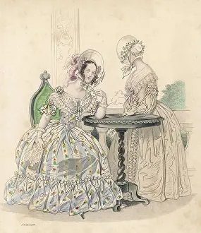 Flounce: Red or White Dress 1838