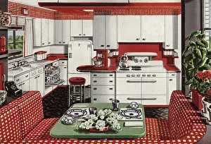 Cheerfully: Red and White Kitchen