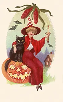 Haloween: Red Witch and Blk Cat