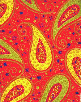 Abstracts: Red, yellow and green abstract art deco design