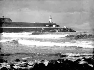 Redcar: Redcar, Lighthouse at River Tees Mouth 1925