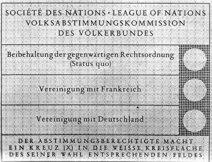 Referenda: Referendum in the Saarland, 1935
