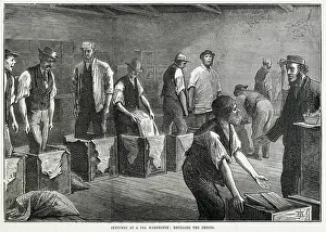 Chests: Refilling chests at a tea warehouse 1874